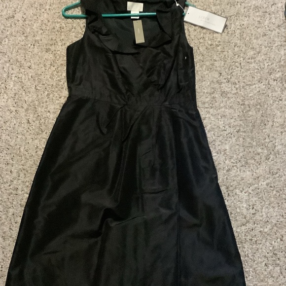 JCREW Dresses & Skirts - J. Crew Elegant Black Silk Midi Party Dress, 4